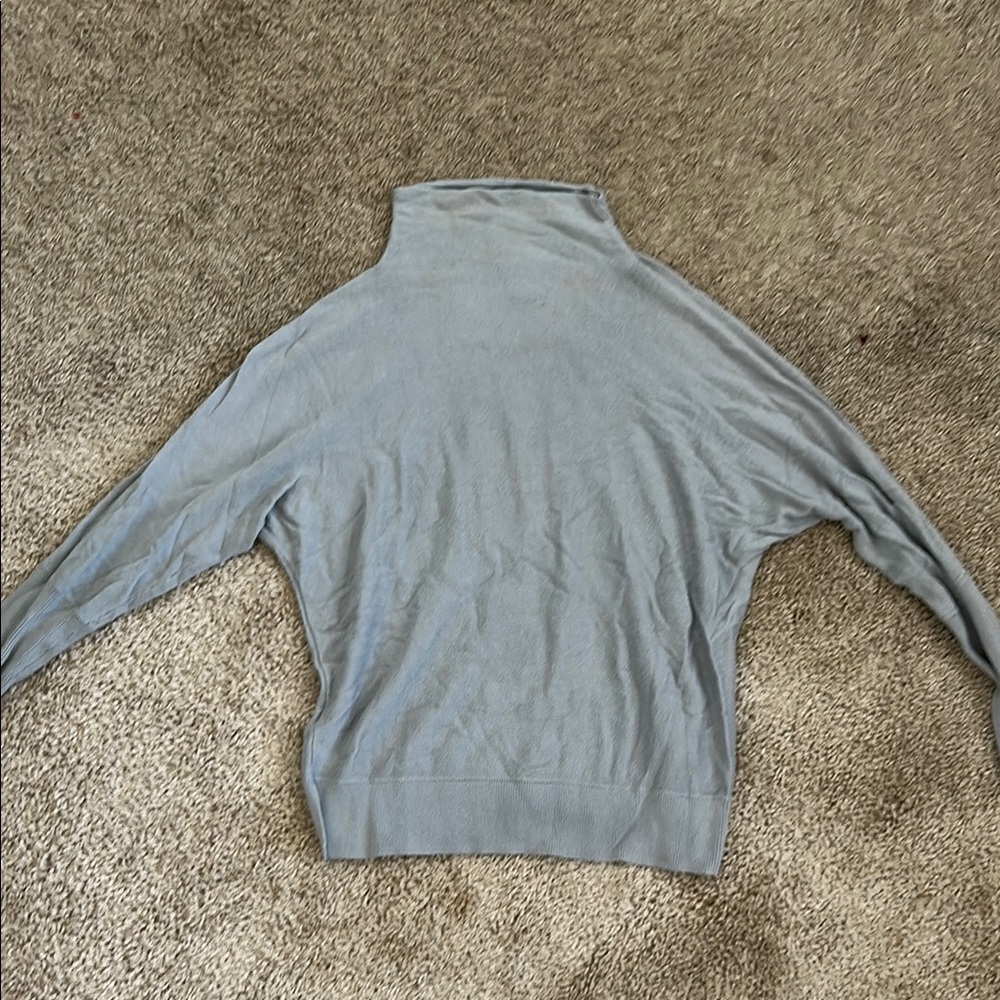 Gray Cowl Neck Sweater with Turtleneck Style